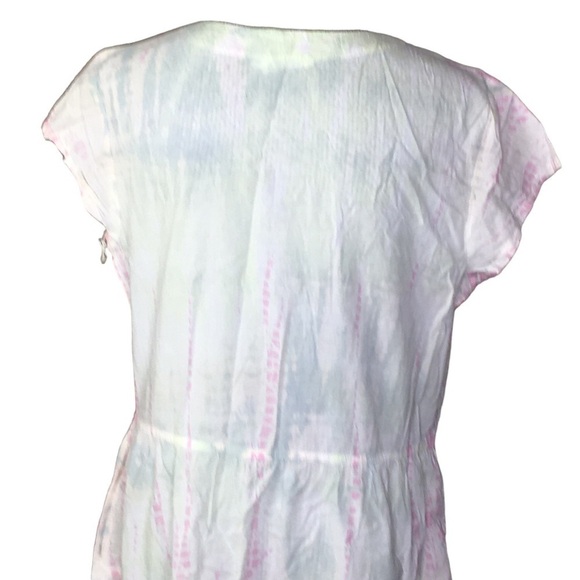 New Anthropologie Lacasa tie dye dress size large White pastel 100% cotton - Picture 5 of 9